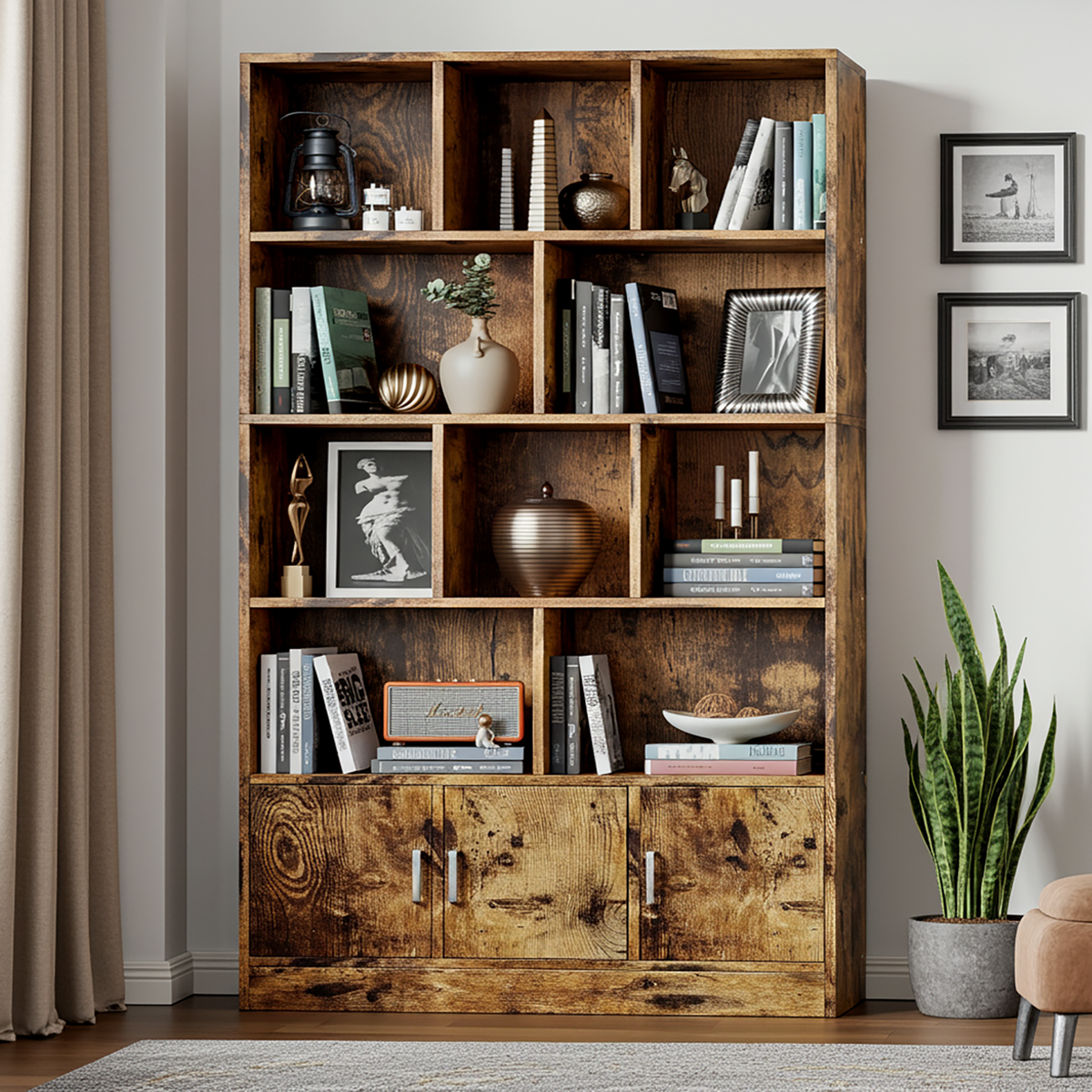 Schrank Alpha mit 3 Türen und 10 Fächern, 178 cm