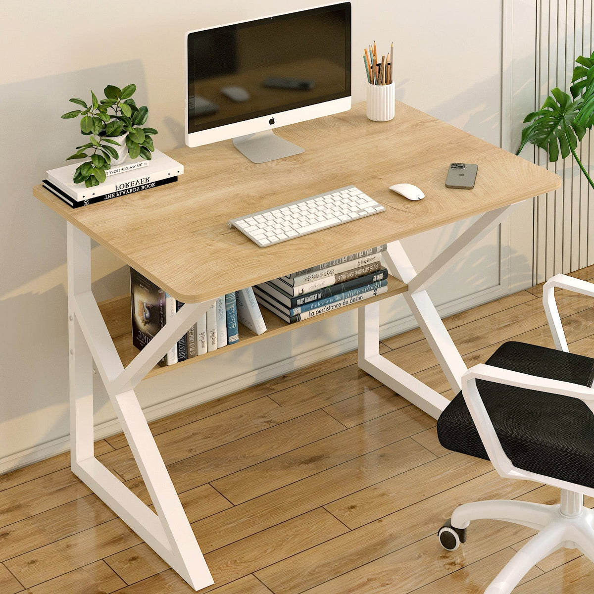 Schreibtisch Kori mit Ablageboden, 80 cm