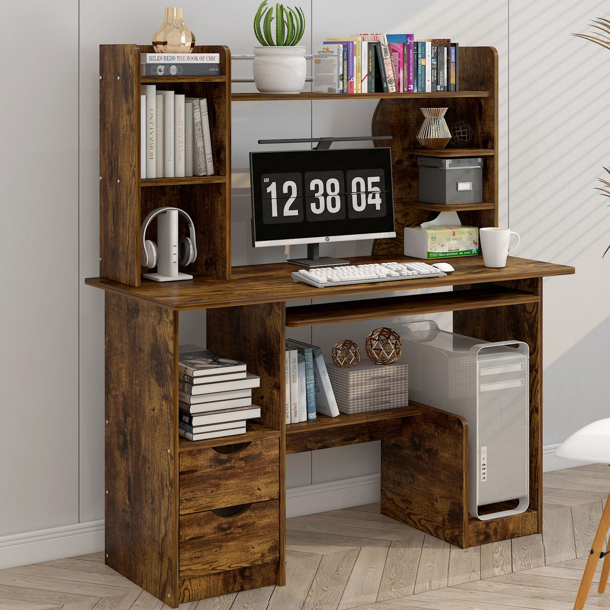 Schreibtisch Expert mit Regal und Schrank, 108 cm