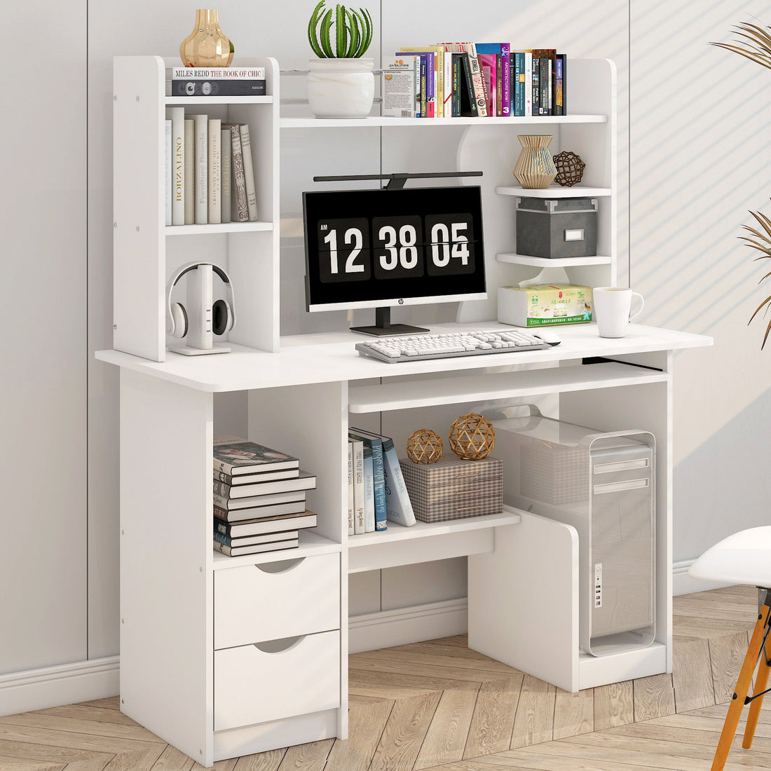 Schreibtisch Expert mit Regal und Schrank, 108 cm