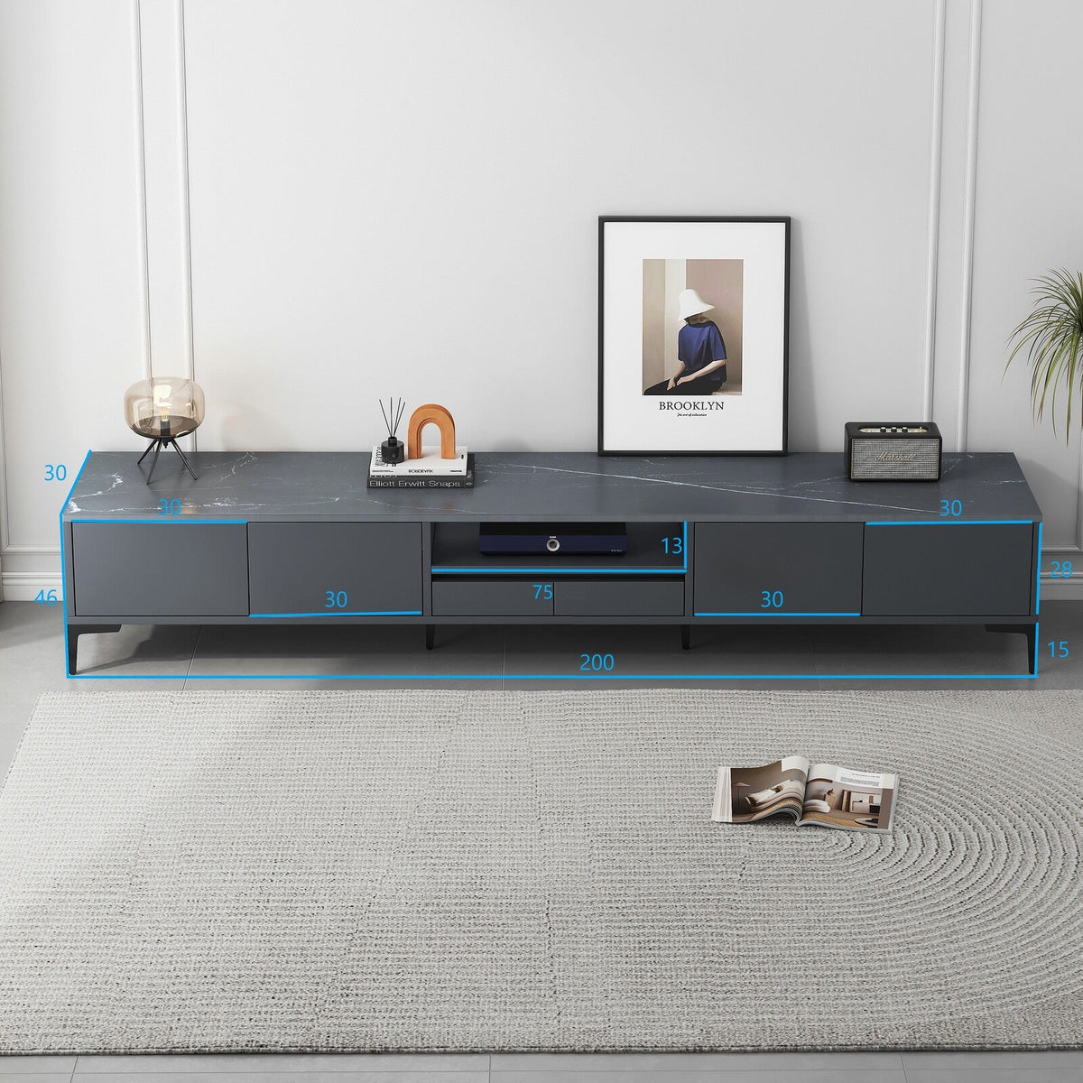 TV-Lowboard Minimalist, 200 cm
