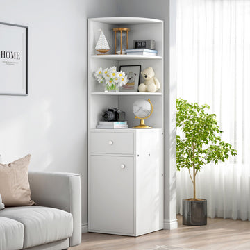 Eckregal Vision mit Schrank und Schublade, 151 cm