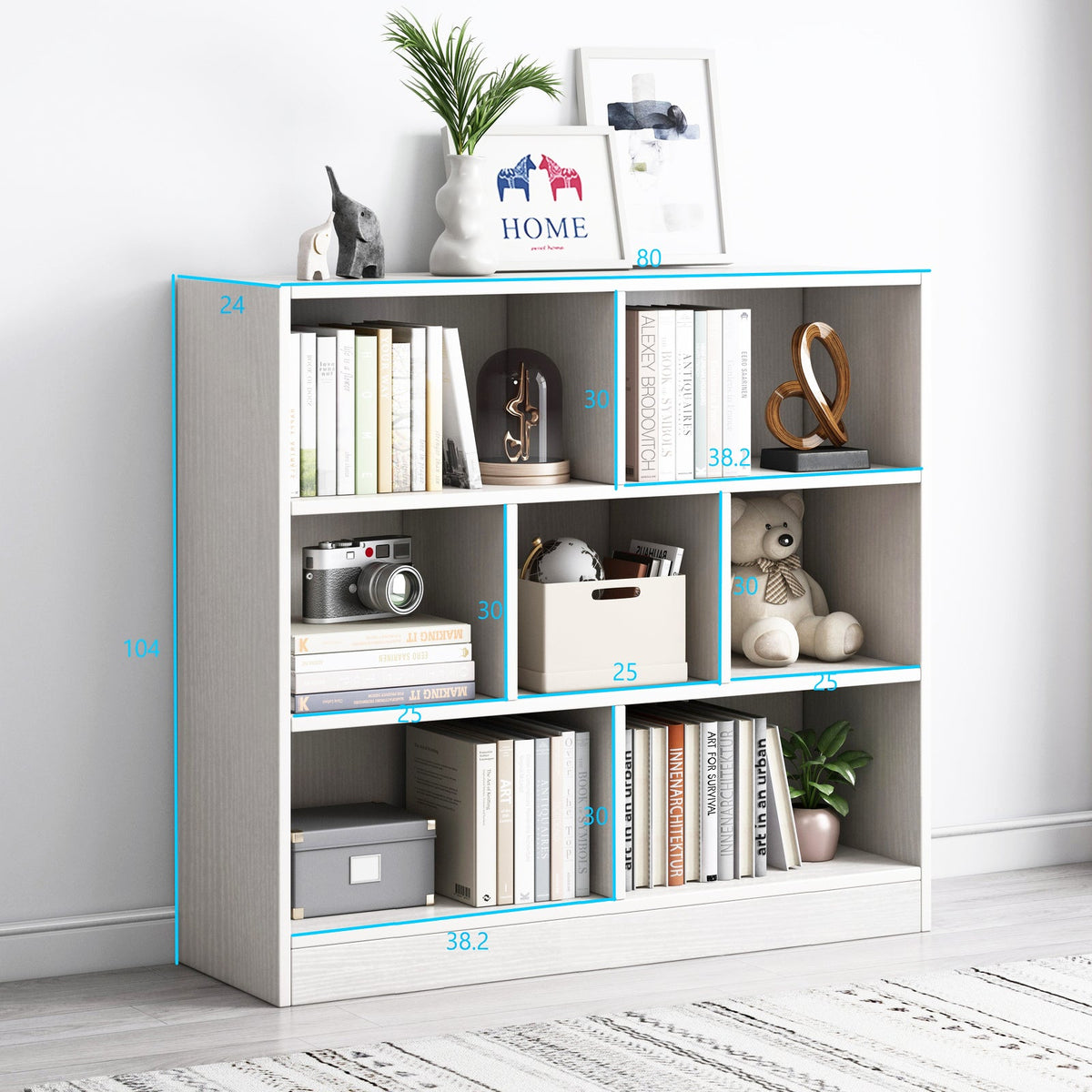 Bücherregal Melodic mit 7 Fächern, 80 x 104 cm
