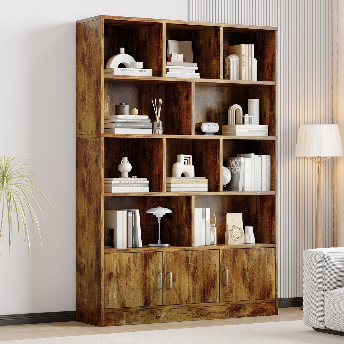 Schrank Alpha mit 3 Türen und 10 Fächern, 178 cm