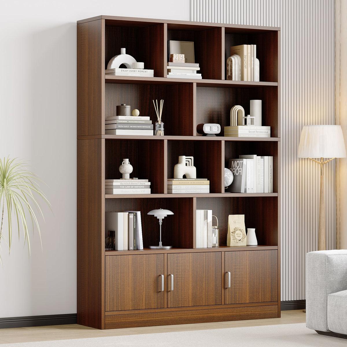 Schrank Alpha mit 3 Türen und 10 Fächern, 178 cm