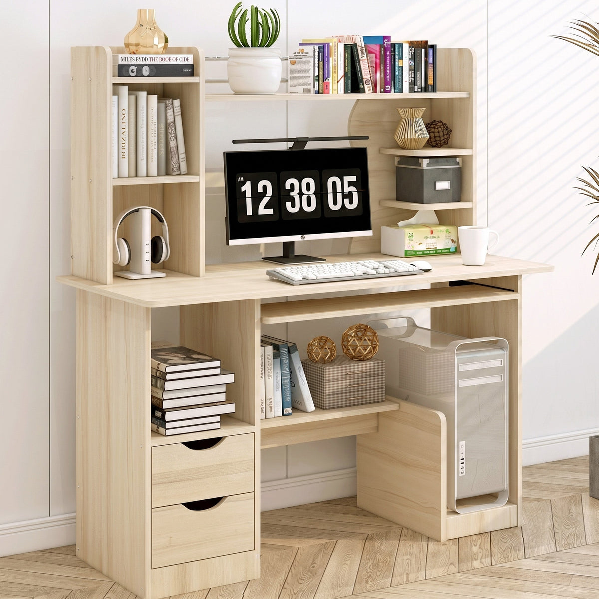 Schreibtisch Expert mit Regal und Schrank, 108 cm